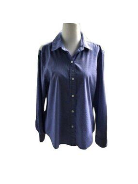 Marc New York Women's Blue Button-Down Shirt Mesh Back Detail Size Medium